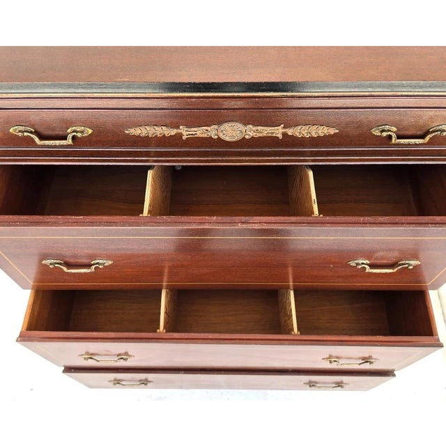 Brown Rway Mid Century French Empire Highboy Dresser For Sale - Image 8 of 18