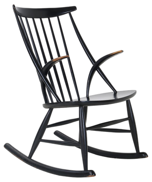 Black IW 3 Rocking Chair by Illum Wikkelsø for Niels Eilersen, 1960s