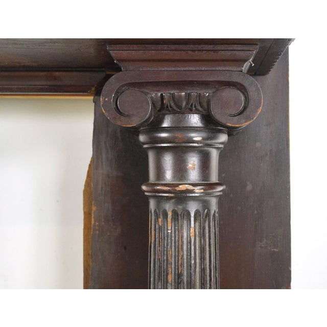Wood Late 19th Century Dark Wood Fireplace Mantel For Sale - Image 7 of 11