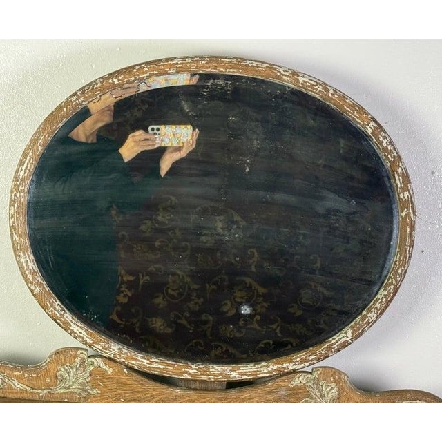 Brown French Provincial Dresser With Mirror in Distressed Rococo Style For Sale - Image 8 of 18