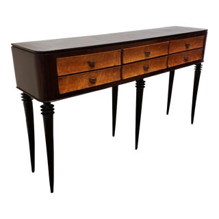 MCM Gio Ponti Style Tapered -Leg Italian Console Table For Sale