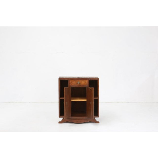 Wood Art Deco Cabinet in Wood with Marble Top, France, 1930s For Sale - Image 7 of 15
