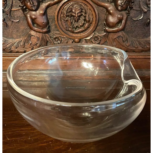 Transparent Vintage Elsa Peretti Tiffany & Co. Thumbprint Crystal Bowl For Sale - Image 8 of 9
