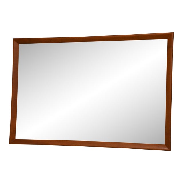 1980s Modern Solid Cherry Framed Mirror For Sale