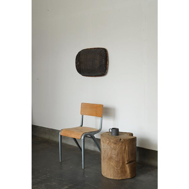 Wood Mid 20th Century Old Southeast Asian Basket / Bamboo and Bark Weave / Wall-Hanging Object For Sale - Image 7 of 16