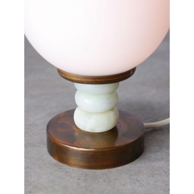 Contemporary Vintage Italian Table Lamp in Copper and Marble, 1960s For Sale - Image 3 of 10