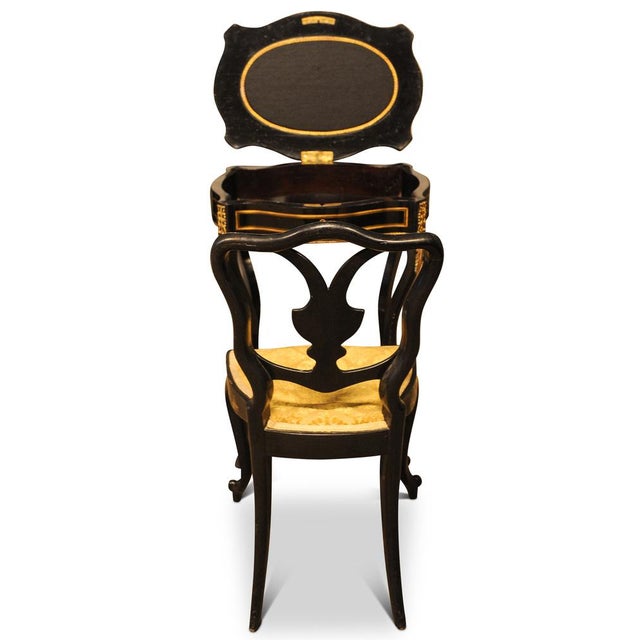 Victorian Black Lacquered & Gilt Decorative Hallway Chair from Jennens & Bettridge For Sale - Image 6 of 11