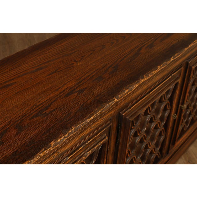 Jamestown Lounge Co. Colonnade Collection Vintage Sculpted Oak Long Credenza For Sale - Image 14 of 18