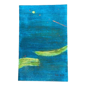 Don Ahn, Gestural Abstraction, Miniature Abstract Expressionist Korean Modernist Painting, 2004