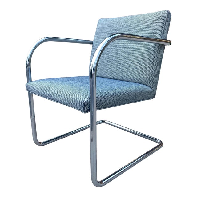 Thonet Set of 4 Tubular Chrome “Brno” Chairs Ludwig Mies Van Der Rohe for Thonet For Sale - Image 4 of 13