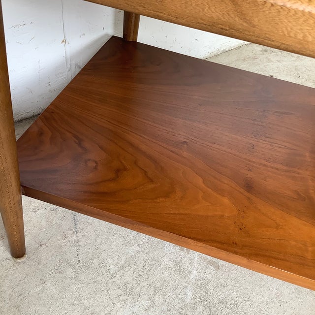 Wood Lane Perception Walnut End Table — Two-Tier, Single Drawer For Sale - Image 7 of 12