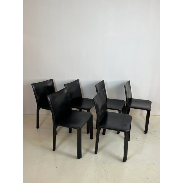 Cab 412 Chairs attributed to Mario Bellini for Cassina, Set of 6 For Sale - Image 10 of 10