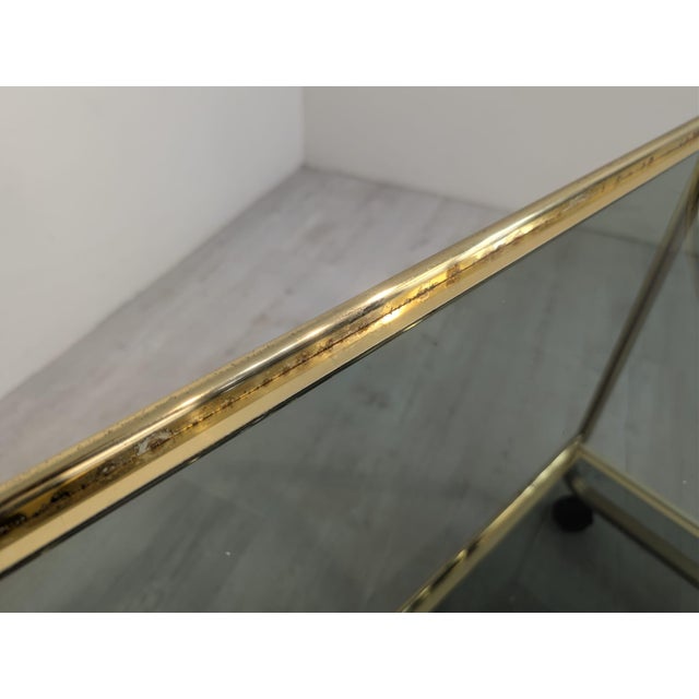Hollywood Regency Italian Mobile Brass Bar, 1970s For Sale - Image 9 of 16