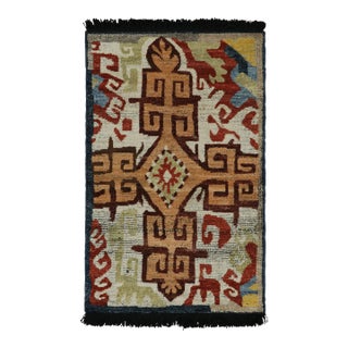 Rug & Kilim’s Kaitag Style Rug With Colorful Geometric Medallion and Patterns For Sale