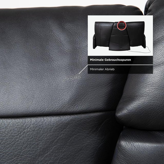 Black Leather Three-Seater Sofa with Manual Function from Himolla Trapez For Sale - Image 15 of 18