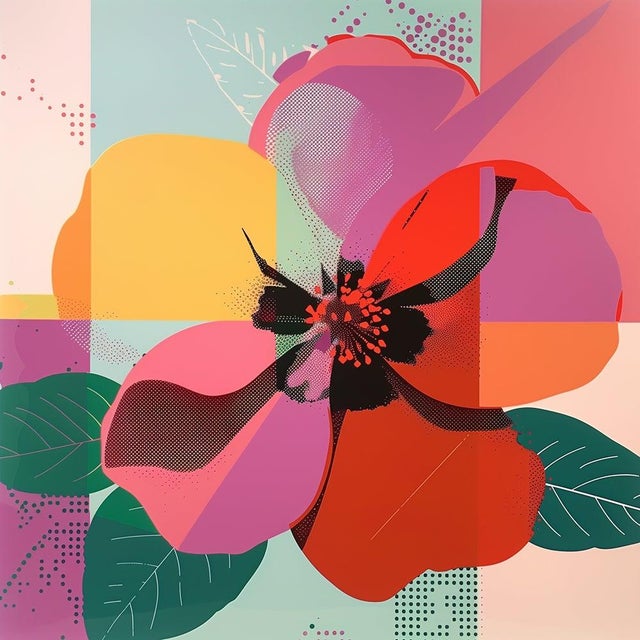 Pop Art Set of 4 Botanical Photograph Prints — Pop Art Flowers No. 1, Unframed For Sale - Image 3 of 7
