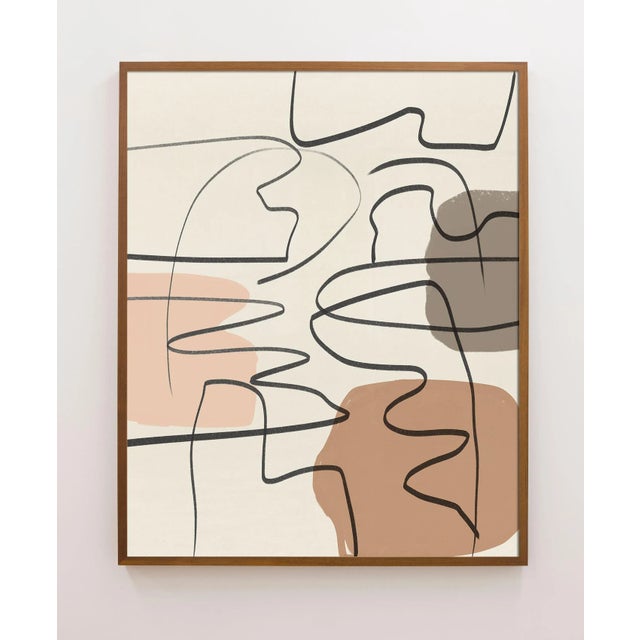 Mid-Century Scandinavian Style Abstract in Muted Earth Tones Unframed Print For Sale - Image 4 of 7