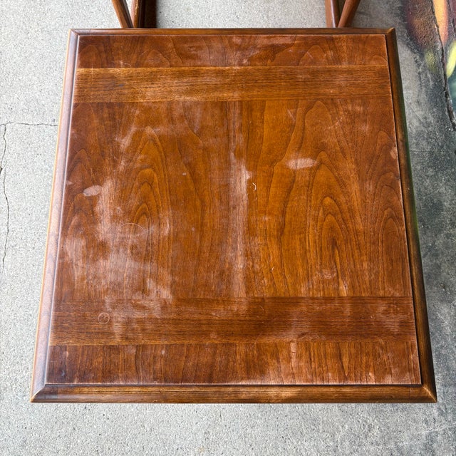 Mid 20th Century Mid-Century Modern Pair of Walnut End Tables Lane Furniture For Sale - Image 5 of 11
