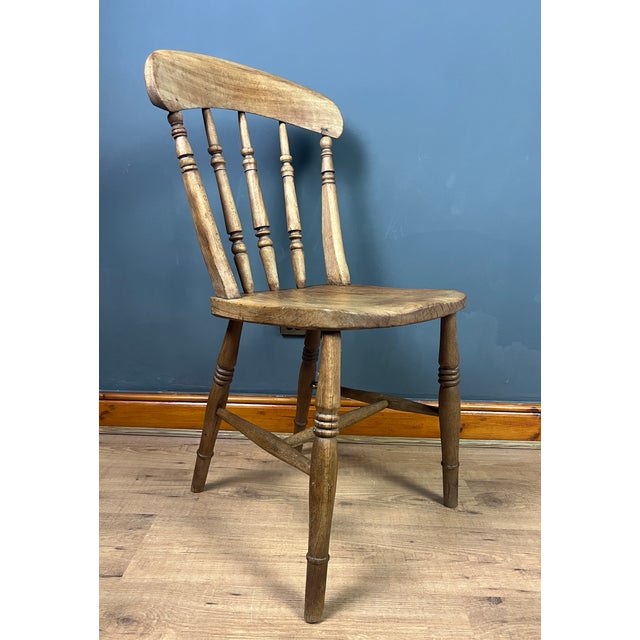 Antique Victorian Windsor Stickback Spindle Kitchen Chair, 1890s For Sale - Image 15 of 18