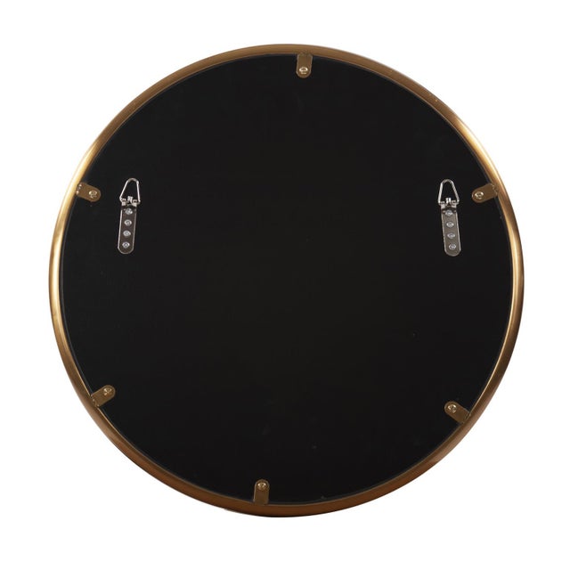 2020s Yorkville Brass Small Round Mirror For Sale - Image 5 of 7
