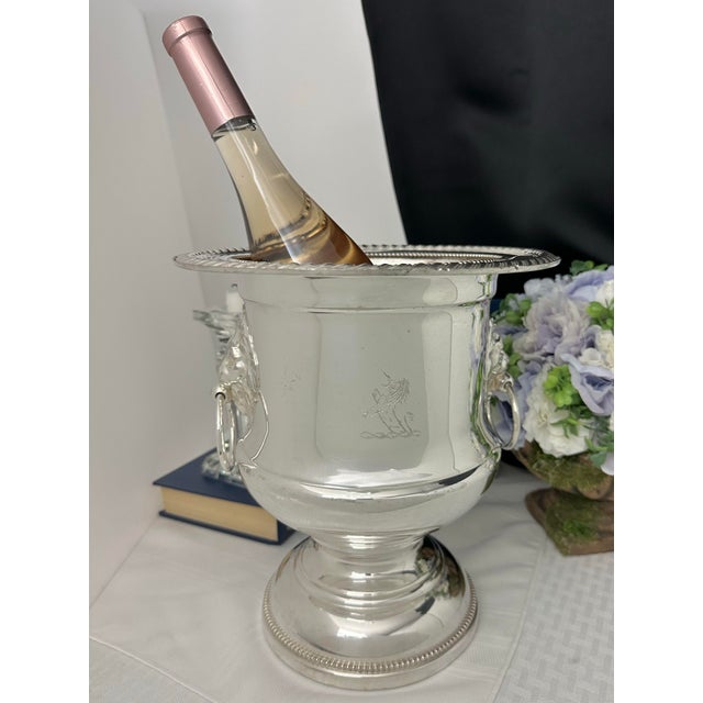 This vintage Champagne Bucket by KSM (Krefelder Silberwarenfabik Muller) is German with a Georgian style design. Made of...