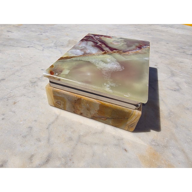 Zebra Green Onyx Jewelry Box, Italy, 1950s For Sale - Image 6 of 9