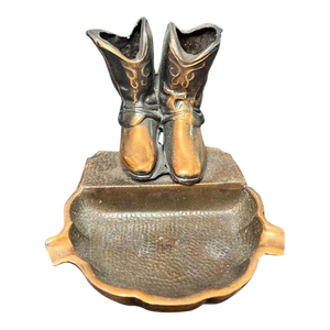 Vintage Lake Sunapee n.h Western Boots Die-Cast Metal AshTray