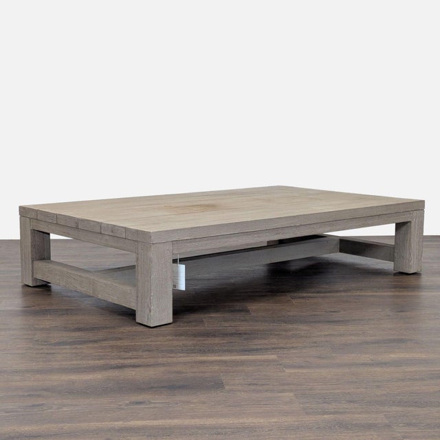 Restoration Hardware Restoration Hardware French Beam Weathered Teak Outdoor Coffee Table For Sale - Image 4 of 7