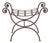 1920s French Iron Curule Stool For Sale