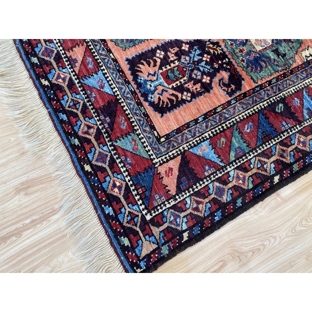 Navy Blue Vintage Serab Wool Rug, Boteh Design For Sale - Image 8 of 9