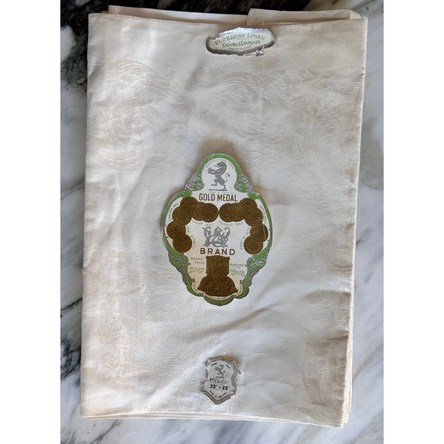 Made in Ireland Mid-Century Fine Damask Napkins - Set of 6 + 1 For Sale In Seattle - Image 6 of 17