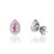 Natural Pear Cut Pink Sapphire & Diamond Halo Stud Earrings in 18k White Gold- 2 Pieces For Sale In New York - Image 6 of 13