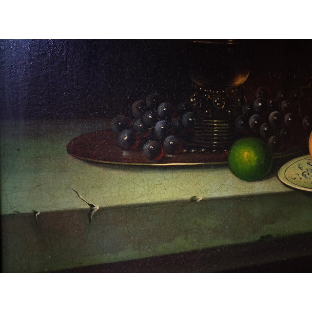 Realism Vintage Mid-20th Century Realist Still Life Oil Painting After Johann Winck With Fruit and Porcelain Tureen For Sale - Image 3 of 12