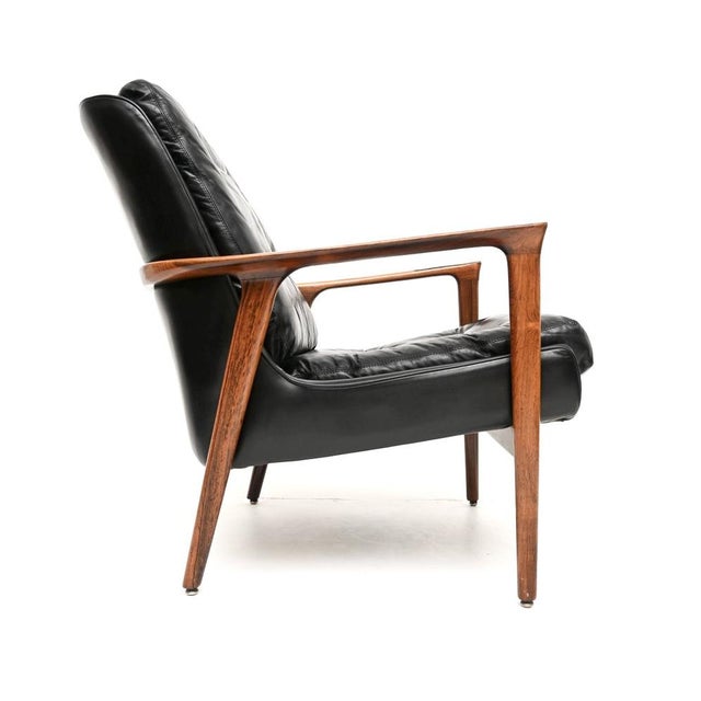 Vintage Swedish Armchair in Leather by Inge Andersson from Brødere Andersen, 1960 For Sale - Image 4 of 11