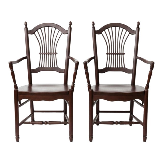 Pair of Tom Seely Solid Cherry Dining Armchairs For Sale