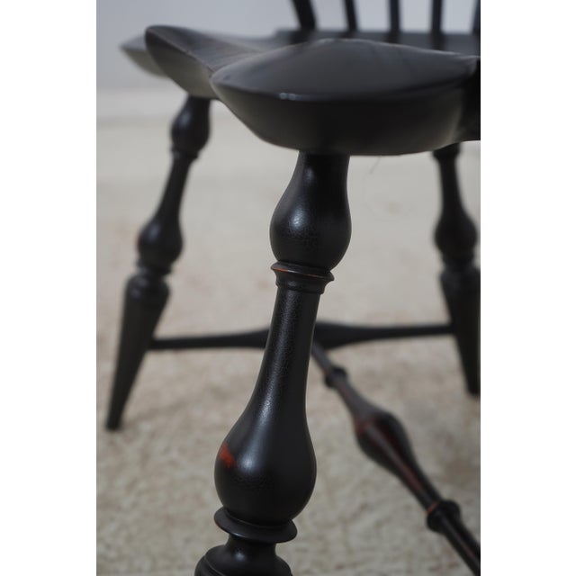 Set of 6 Dr Dimes Ebonized Windsor Dining Room Chairs For Sale - Image 14 of 18