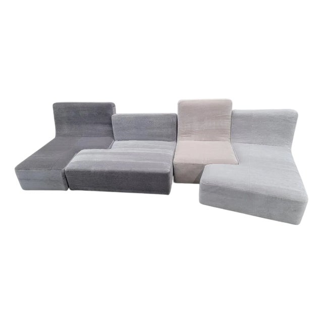 Ligne Roset Confluences by Philippe Nigro, Set of 4 Elements Newly Reupholstered in Mohair For Sale