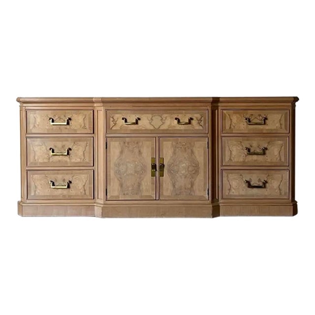 Vintage Burl Wood Dresser by Heritage From the Corinthian Collection For Sale