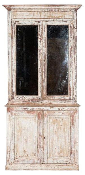 19th Century Austrian Painted Mirrored Cabinet, 1880s