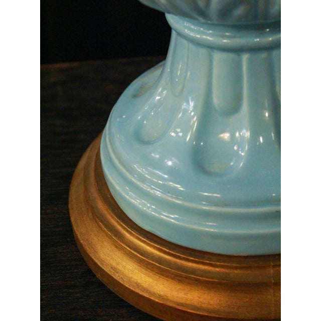 Lamp in Light Blue with Leaves and Textures from Manises, 1970s For Sale - Image 6 of 8
