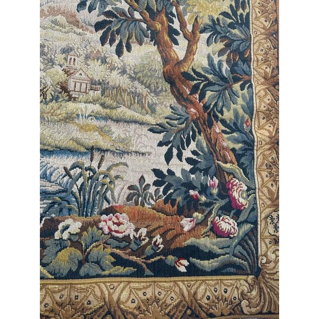 Vintage French Jacquard Tapestry in the style of Aubusson, 1970s For Sale - Image 11 of 18