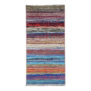 Vintage Decorative Rag Rug - 1`8″ X 3`6″ For Sale