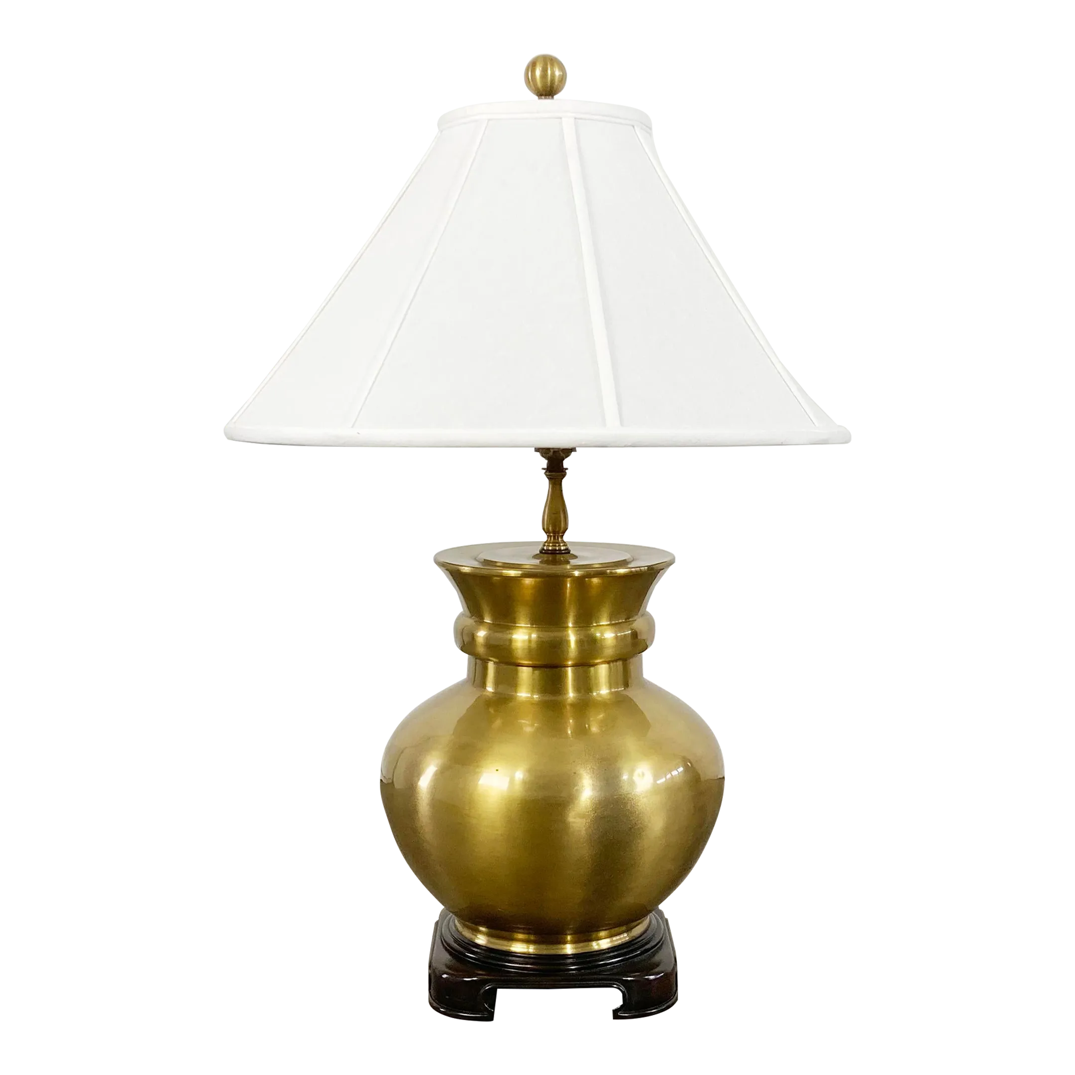 Vintage Wildwood Brass Lamp With Ebonized Ming Base | Chairish