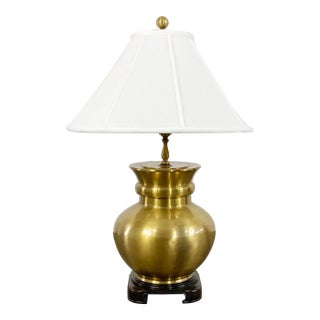 Vintage Wildwood Brass Lamp With Ebonized Ming Base For Sale