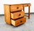 Mid Century Modern Desk Office Campaign Wood Brass Trim 4 Drawer Vintage MCM For Sale - Image 4 of 12