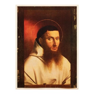 1956 After Petrus Christus "Portrait of Charthusian", Vintage Full-Color Print For Sale