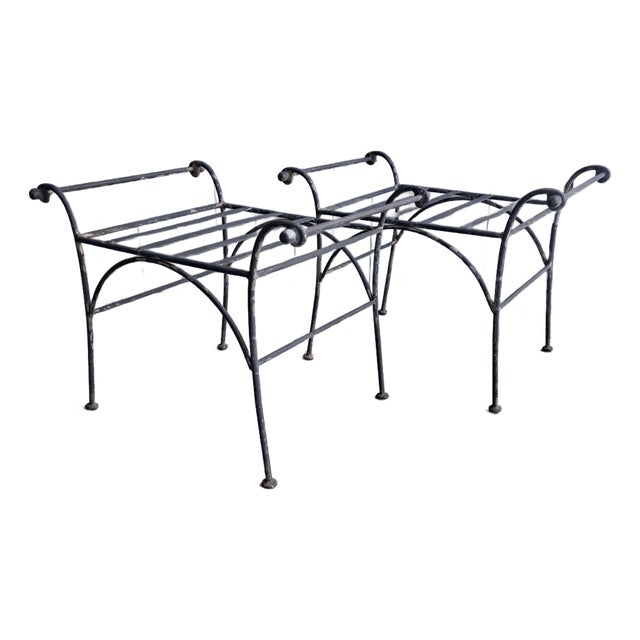 Vintage Iron Bench or Stool a Pair For Sale