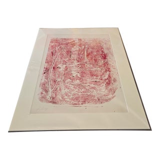 Vintage Mid Century Modern Signed Abstract Lithograph For Sale