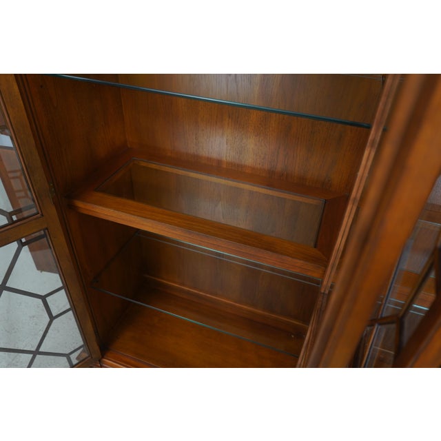 Brown Vintage Large Georgian Style Walnut Bookcase Display Cabinet For Sale - Image 8 of 18