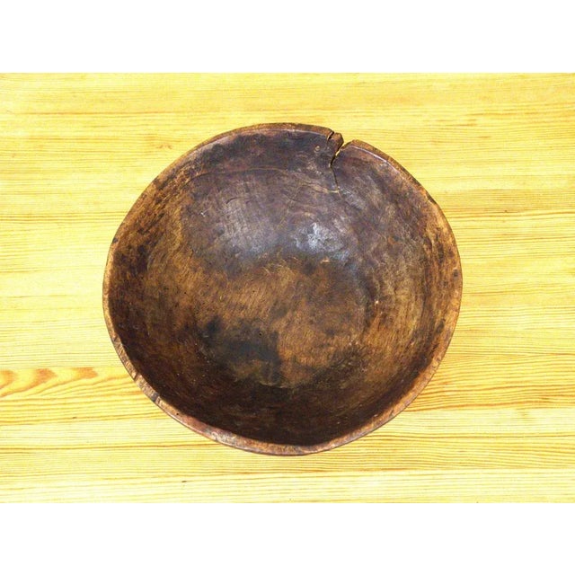 Wood Large Swedish Folklore Carved Birchwood Bowl For Sale - Image 7 of 12